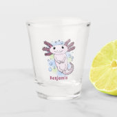 Belegend pink axolotl shot glas (Voorkant)