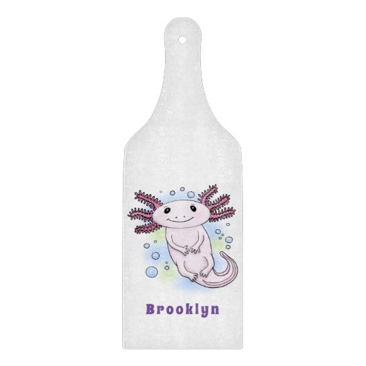 Belegend pink axolotl snijplank (Voorkant)