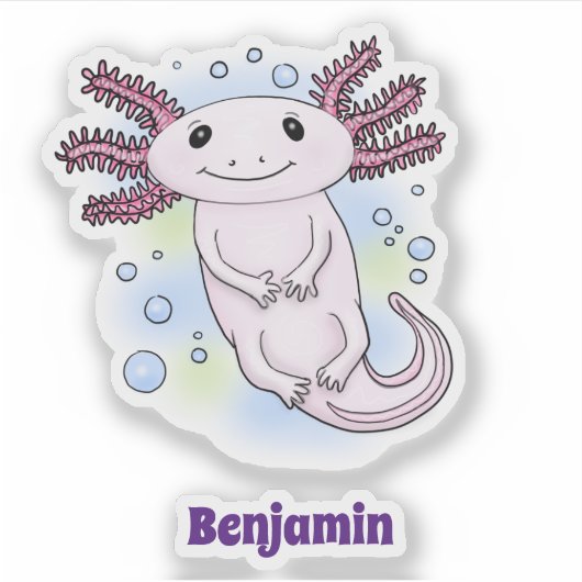 Belegend pink axolotl sticker (Voorkant)