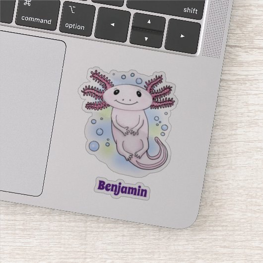 Belegend pink axolotl sticker (Detail)