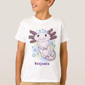 Belegend pink axolotl t-shirt (Voorkant)