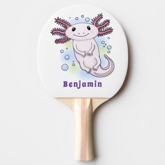 Belegend pink axolotl tafeltennisbatje (Voorkant)