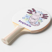 Belegend pink axolotl tafeltennisbatje (Voorkant Gekanteld)