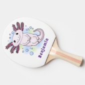 Belegend pink axolotl tafeltennisbatje (Zijkant)