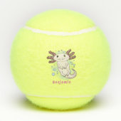 Belegend pink axolotl tennisballen (Achterkant)