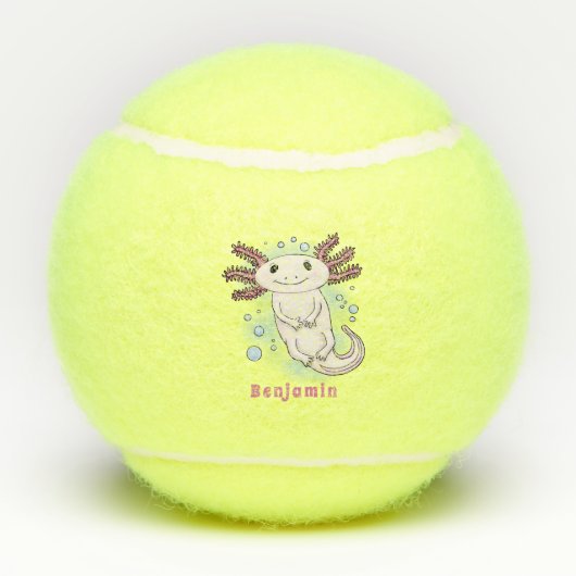 Belegend pink axolotl tennisballen (Achterkant)