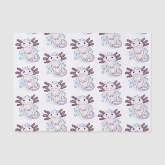 Belegend pink axolotl tissuepapier (Voorkant)