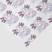 Belegend pink axolotl tissuepapier (Detail)