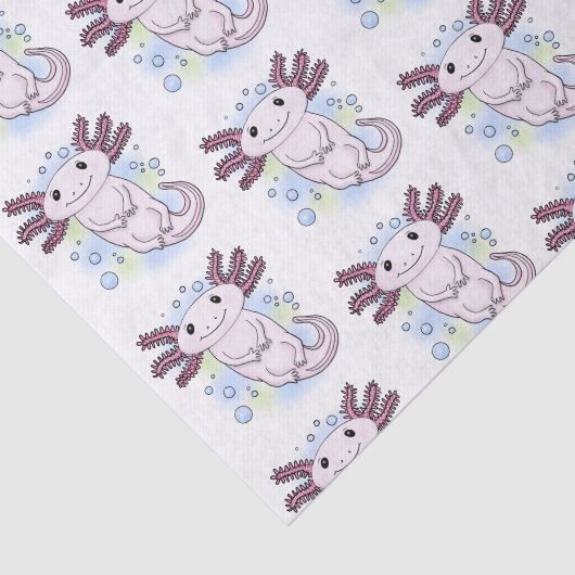 Belegend pink axolotl tissuepapier (Detail)