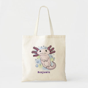 Belegend pink axolotl tote bag