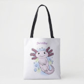 Belegend pink axolotl tote bag (Voorkant)