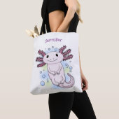 Belegend pink axolotl tote bag (Dichtbij)