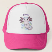 Belegend pink axolotl trucker pet (Voorkant)