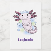 Belegend pink axolotl voedselcontainer etiket (Enkel label)