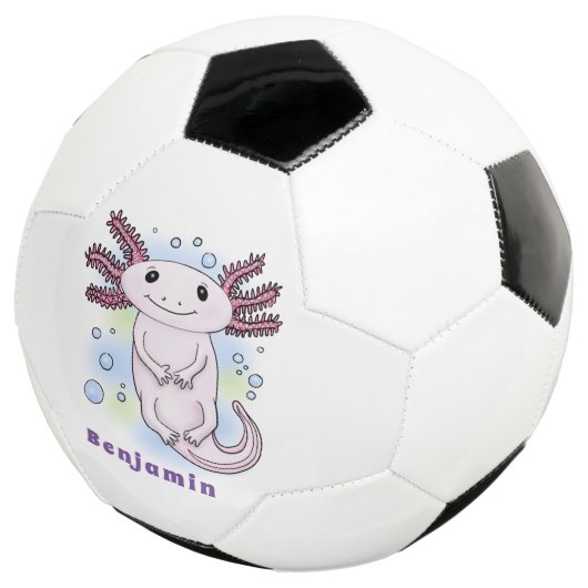 Belegend pink axolotl voetbal (Drie kwart)