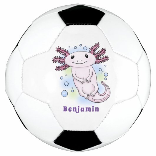 Belegend pink axolotl voetbal (Voorkant)