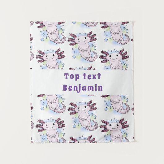 Belegend pink axolotl wandkleed (Voorkant)