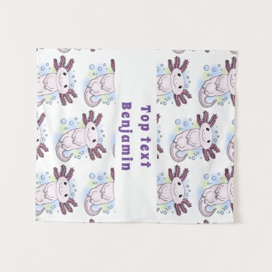 Belegend pink axolotl wandkleed (Voorkant (horizontaal))