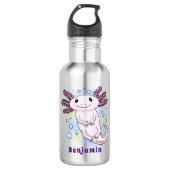 Belegend pink axolotl waterfles  (Voorkant)