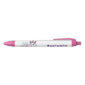 Belegend pink axolotl zwarte inkt pen (Bovenkant)