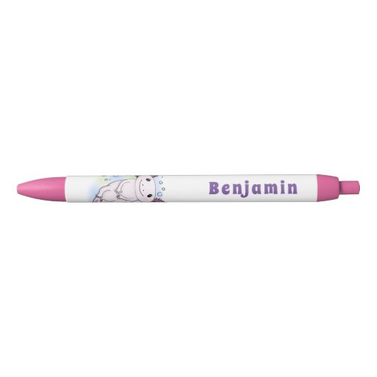 Belegend pink axolotl zwarte inkt pen (Voorkant)