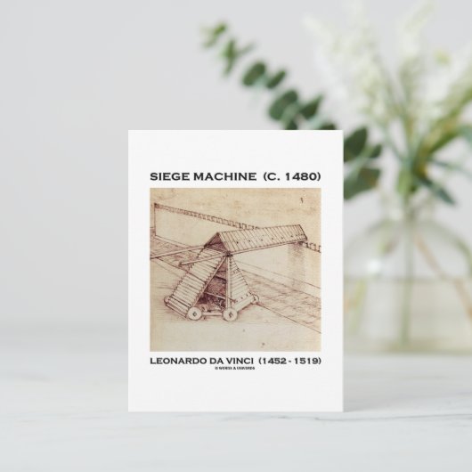 Belegeringsmachine (1480) Leonardo da Vinci Briefkaart (Staand voorkant)
