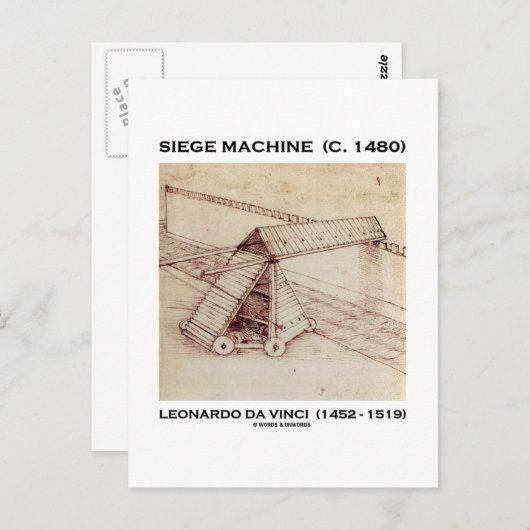 Belegeringsmachine (1480) Leonardo da Vinci Briefkaart (Voorkant / Achterkant)