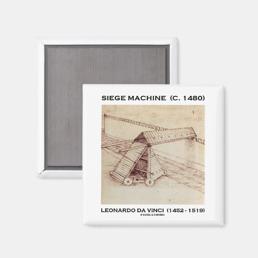 Belegeringsmachine (1480) Leonardo da Vinci Magneet (Voorkant / Achterkant)