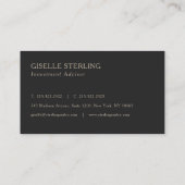 Beleggingsadviseur Monogram Professioneel Visitekaartje (Achterkant)