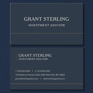Beleggingsadviseur Navy Blue Professioneel Visitekaartje