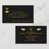 Beleggingsbeheer luxe goud op zwarte Phoenix Visitekaartje (Voorkant / Achterkant)