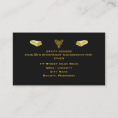 Beleggingsbeheer luxe goud op zwarte Phoenix Visitekaartje (Achterkant)