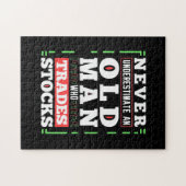 Beleggingskracht van een oud Man dat voorraden ver Legpuzzel (Horizontaal)