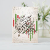 Beleggingsmarkt voor Beren en stieren Bedankkaart (Staand voorkant)