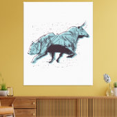 Beleggingsmarkt voor Beren en stieren Canvas Afdruk (Insitu (Woonkamer))