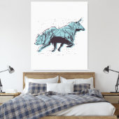 Beleggingsmarkt voor Beren en stieren Canvas Afdruk (Insitu (Slaapkamer))
