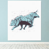 Beleggingsmarkt voor Beren en stieren Canvas Afdruk (Insitu (Houten vloer))