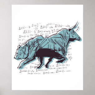 Beleggingsmarkt voor Beren en stieren Poster