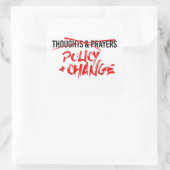 Beleid en Nu wijzigen Vierkante Sticker (Tas)