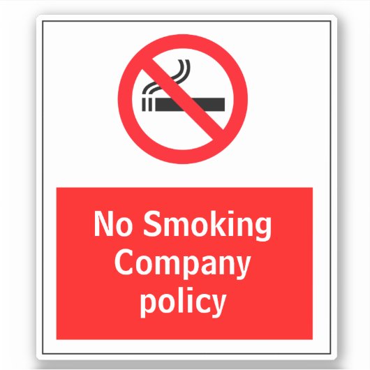 Beleid voor niet-rokers sticker (Voorkant)