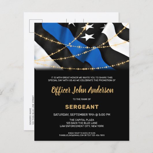 Beleidsbevorderende begrotingspolitie Uitnodiging (Voorkant / Achterkant)