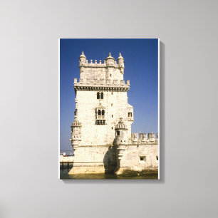 Belém fortified Tower, River Tagus, Lissabon Canvas Afdruk