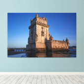 Belem-toren op zonsondergang in Lissabon, Portugal Canvas Afdruk (Insitu (Houten vloer))