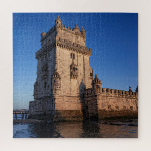 Belem-toren op zonsondergang in Lissabon, Portugal Legpuzzel