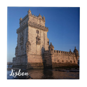 Belem-toren op zonsondergang in Lissabon, Portugal Tegeltje