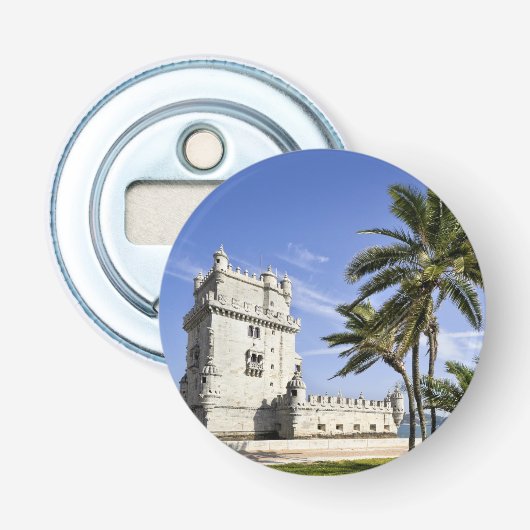 Belém Tower foto, Lissabon, Portugal Button Flesopener (Voorkant)