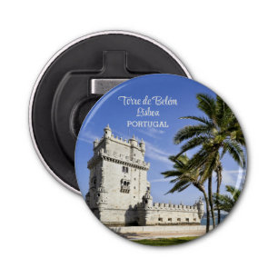Belém Tower foto, Lissabon, Portugal Button Flesopener