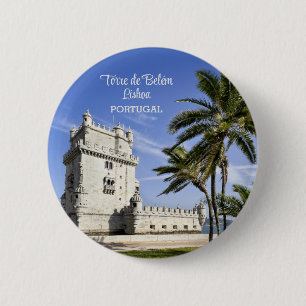 Belém Tower foto, Lissabon, Portugal Ronde Button 5,7 Cm
