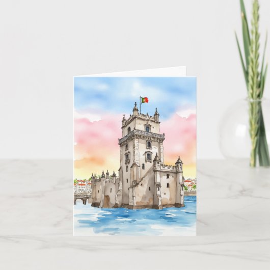 Belem Tower Lissabon Portugal Kaart (Voorkant)