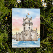 Belem Tower Lissabon Portugal Waterverf Briefkaart